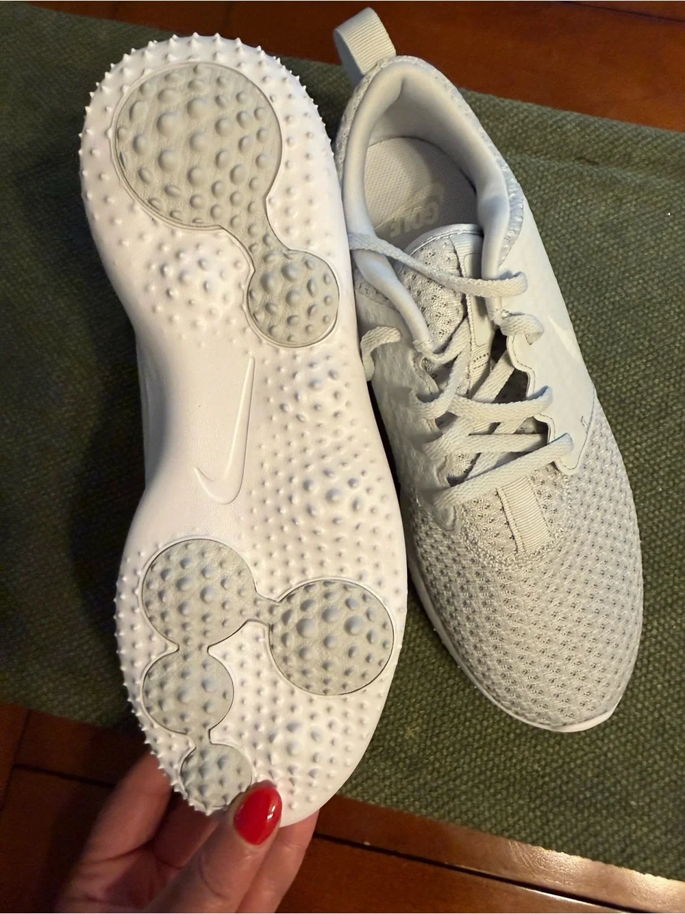 Nike Light Gray Knit Golf Shoes